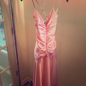 pink evening gown
